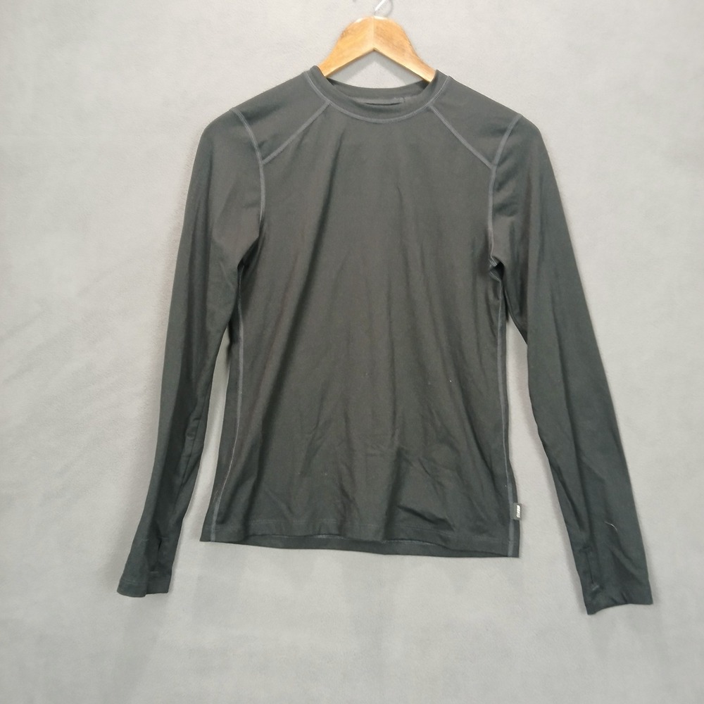 REI Co Op Sahara T Shirt Kids Large (14-16)‎ Black Logo Stretch Long Sleeve